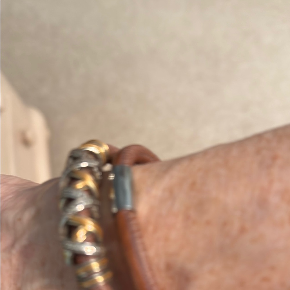 Brighton Brown and Silver Necklace/bracelet with Leather and Beads - Picture 10 of 10